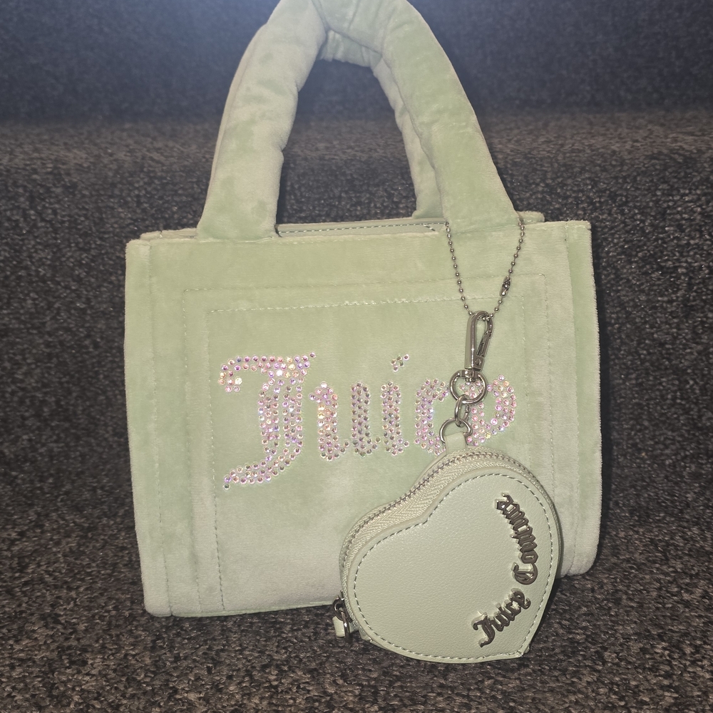 Juicy Couture Green Handbag with Heart Pouch